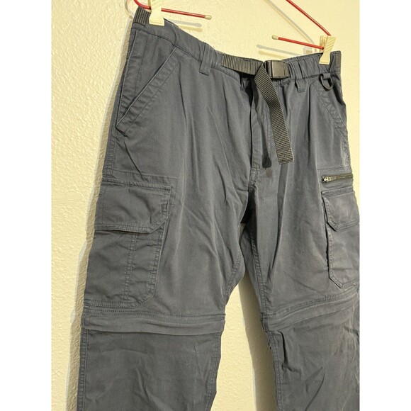 BC Clothing Mens Cargo Convertible Zip Off Camping Cargo Pants Size Large Belted - Picture 3 of 16